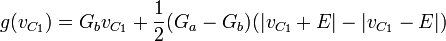 g(v_{C_1})=G_b v_{C_1} + \frac{1}{2} (G_a - G_b)( |v_{C_1}+E| - |v_{C_1}-E| )