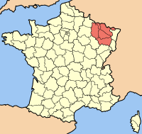 Лотарингия на карте Франции