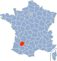 Департамент Ло и Гаронна на карте Франции