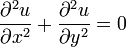 \frac{\partial^2 u}{\partial x^2} + \frac{\partial^2 u}{\partial y^2}=0