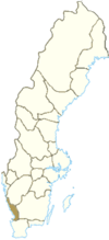 Расположение провинции Халланд в Швеции