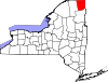 Округ Клинтон на карте штата.