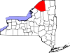 Округ Сент-Лоуренс на карте штата.