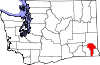 Округ Гарфилд на карте штата.