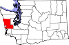 Округ Грэйс Харбор на карте штата.