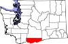 Округ Кликтэт на карте штата.