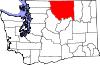 Округ Оканоган на карте штата.