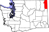 Округ Пенд-Орилл на карте штата.