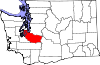 Округ Пирс на карте штата.