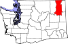 Округ Стивенс на карте штата.