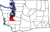 Округ Тёрстон на карте штата.