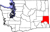 Округ Уитмен на карте штата.