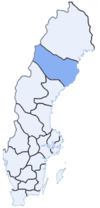 Расположение лена Вестерботтен в Швеции