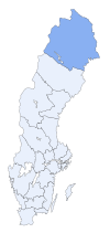 Расположение лена Норрботтен в Швеции