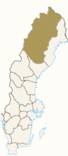 Расположение провинции Лаппланд в Швеции