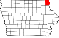 Округ Алламаки на карте штата.