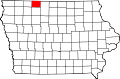 Округ Эммет на карте штата.