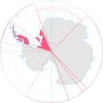 Antarctic portion between meridians 25º West and 74º West
