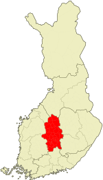 Центральная Финляндия на карте