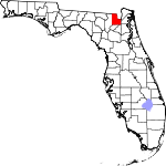 Округ Бэйкер на карте штата.