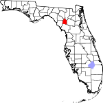 Округ Гилкрист на карте штата.