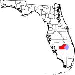 Округ Глэйдс на карте штата.