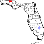 Округ Холмс на карте штата.