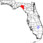 Округ Тейлор на карте штата.
