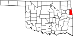 Округ Адэйр на карте штата.