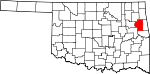 Округ Чероки на карте штата.