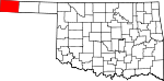 Округ Симарон на карте штата.