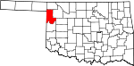 Округ Эллис на карте штата.