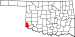 Округ Хармон на карте штата.