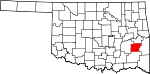Округ Латимер на карте штата.