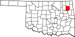 Округ Майес на карте штата.