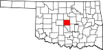 Округ Оклахома на карте штата.