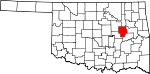 Округ Окмулги на карте штата.