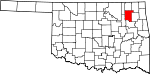 Округ Роджерс на карте штата.