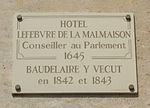 Plaque Baudelaire - Lefebvre de la Malmaison, 22 quai de Béthune, Paris 4.jpg