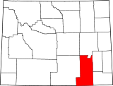 Map of Wyoming highlighting Albany County.svg