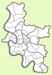 Местоположение округа 02 на карте Дюссельдорфа