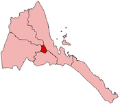 Центральная провинция (Зоба Маэкель) выделена цветом на этой карте