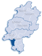 Грос-Герау (район) на карте