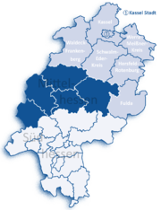 Административный округ Кассель на карте