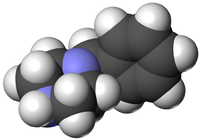 Бензилпиперазин: вид молекулы