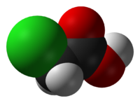 Монохлоруксусная кислота: вид молекулы