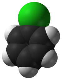 Хлорбензол: вид молекулы
