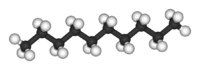 Декан (химия): вид молекулы