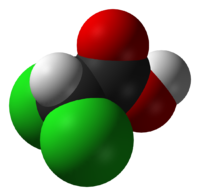 Дихлоруксусная кислота: вид молекулы
