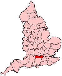Графство Беркшир на карте Англии